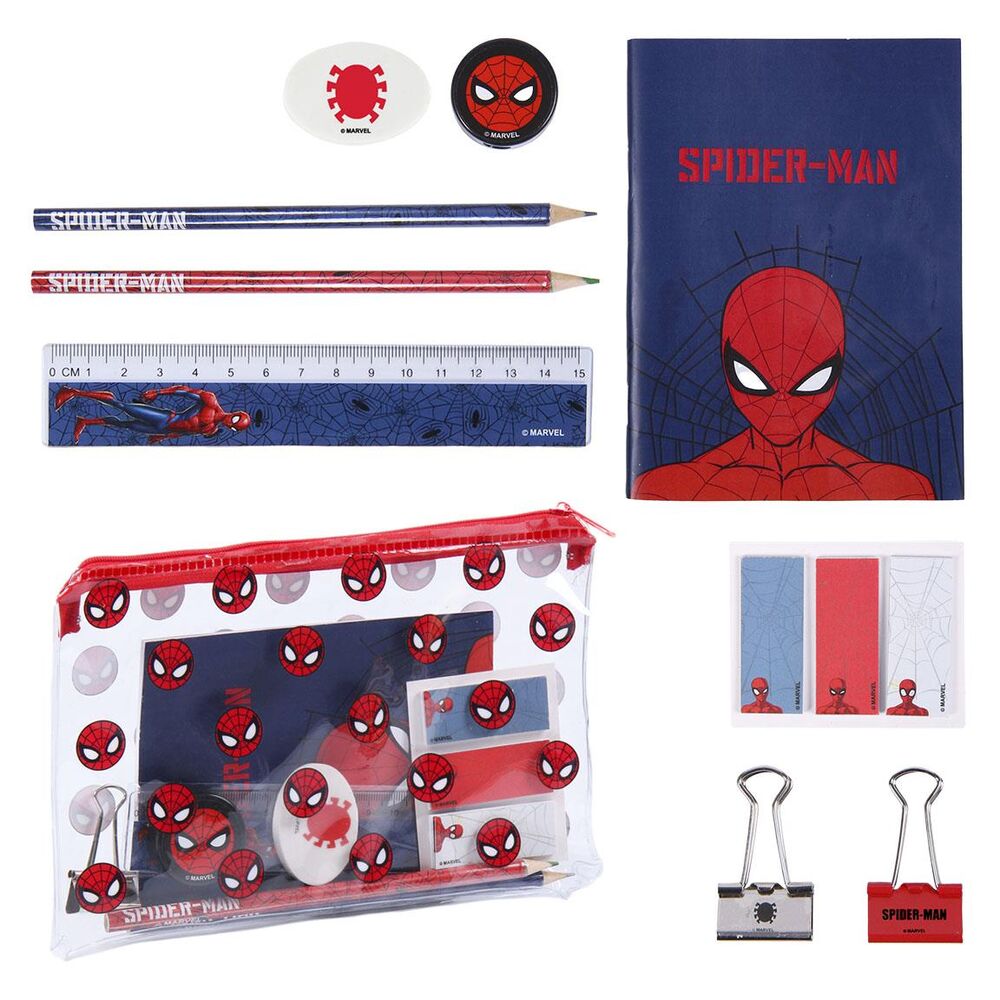 Set de papeterie Marvel Spiderman 16 pcs ⋆ Lucky Geek